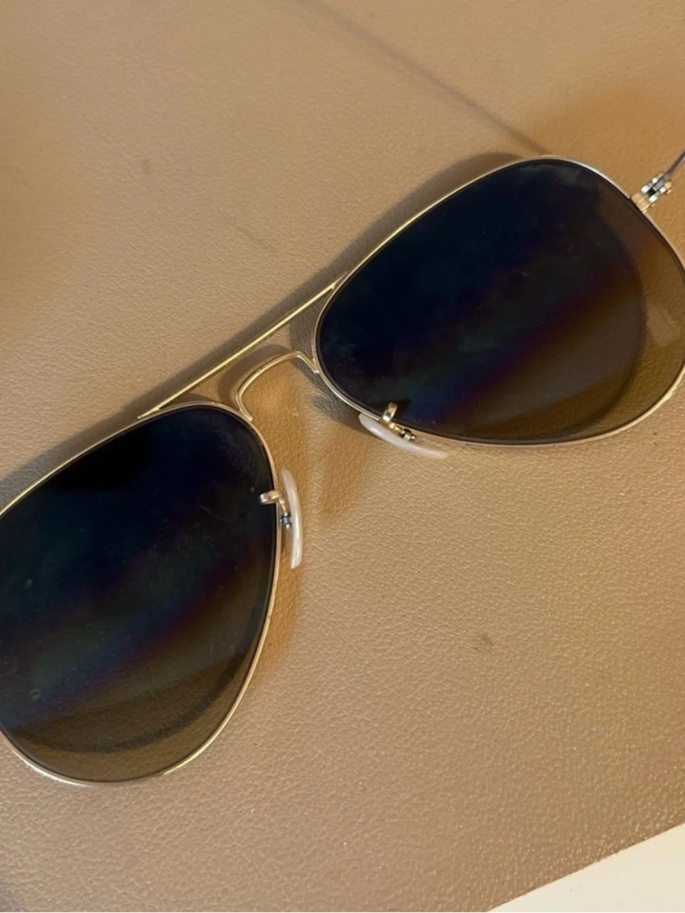 Ray Bans Aviator Metal Sunglasses in Gold - Women
